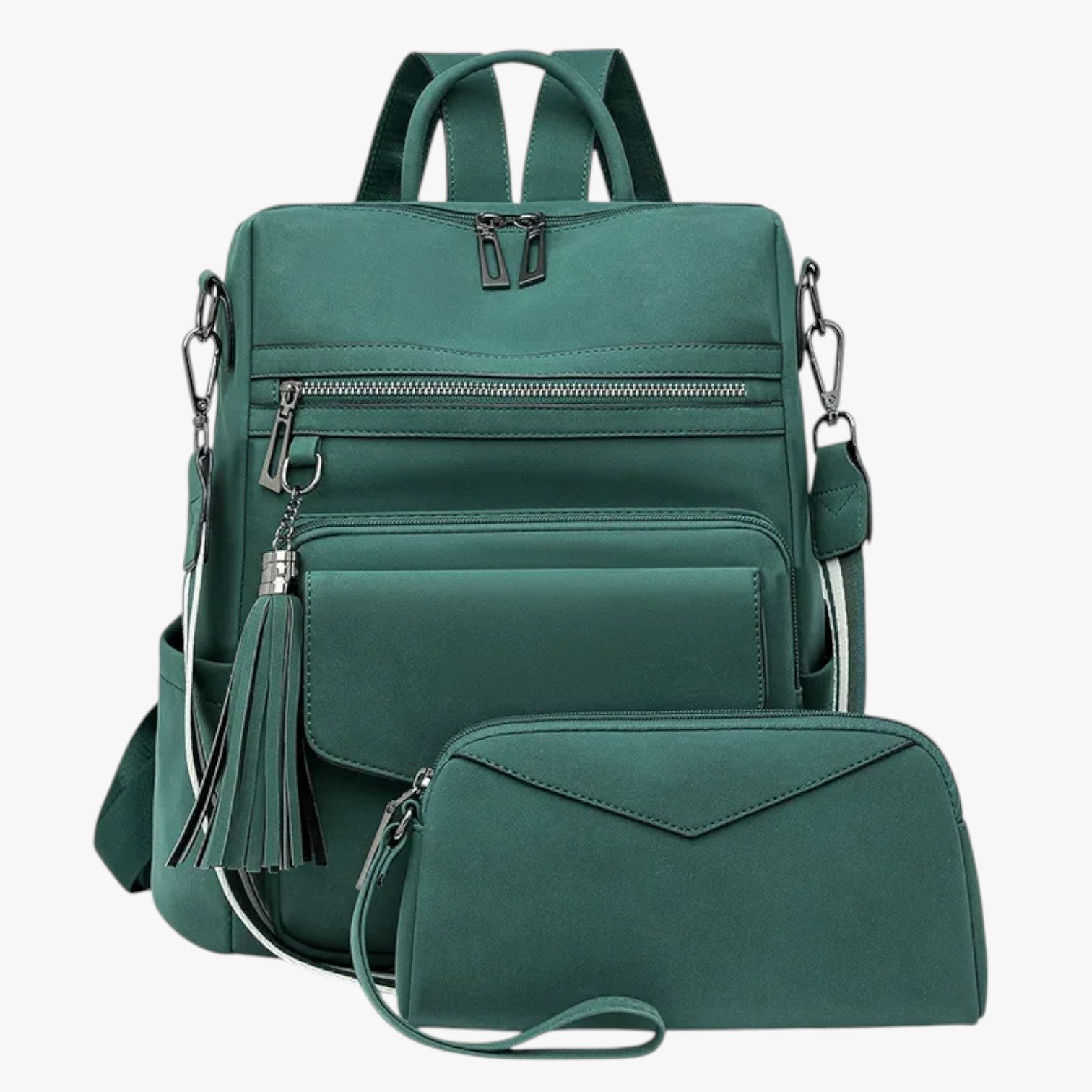 Bags : Rugzak Dames Groot van Echt Zwart Leer met Vakken voor Werk en Reizen in van Pantinoshop