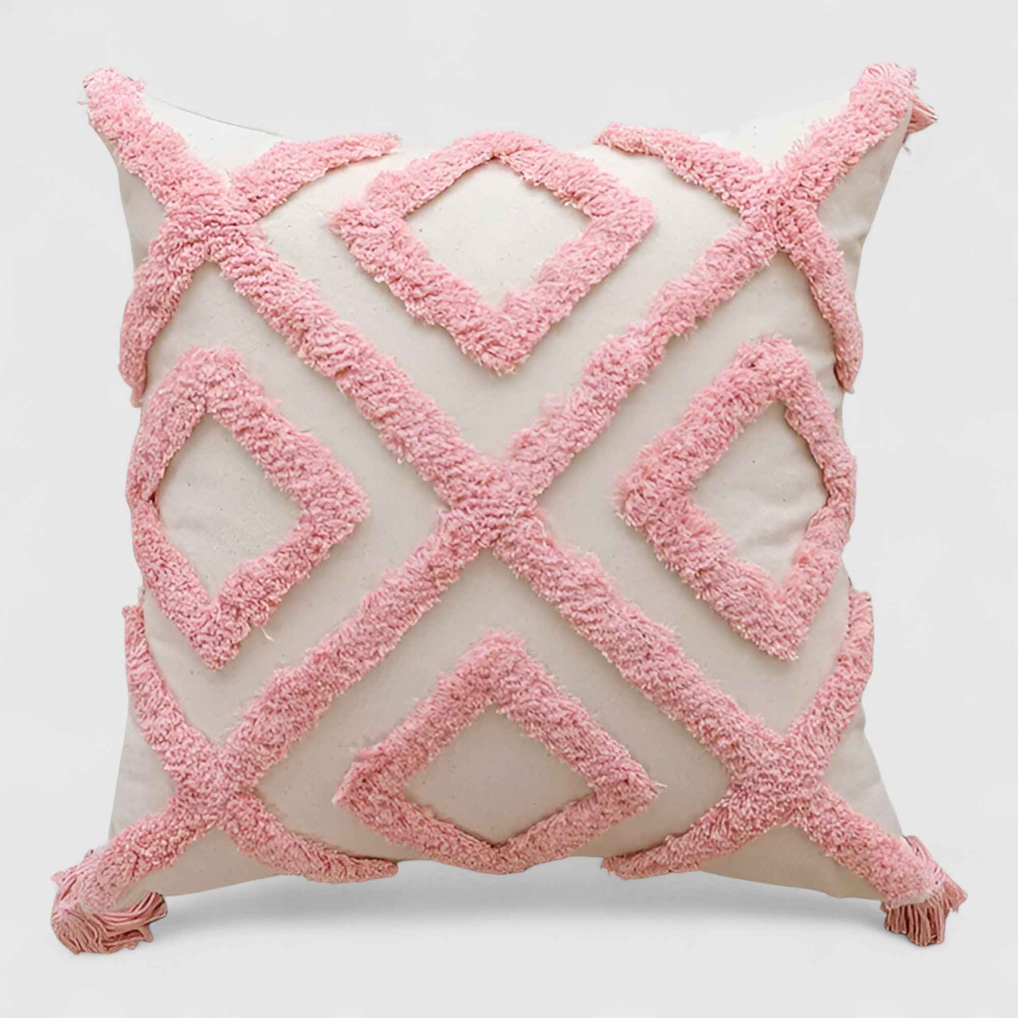 Decoratief Roze Fluwelen Gecapitonneerd Kussen