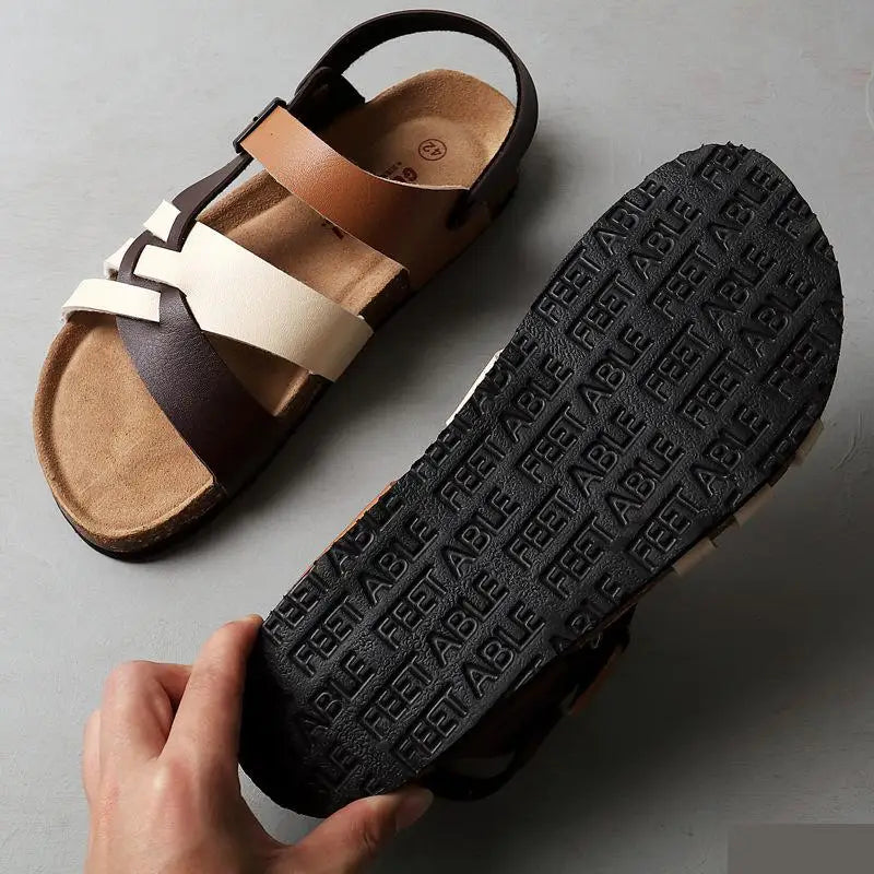 Sandals : Orthopedische Sandalen van Hoogwaardig Leer - Zwart in van Pantinoshop