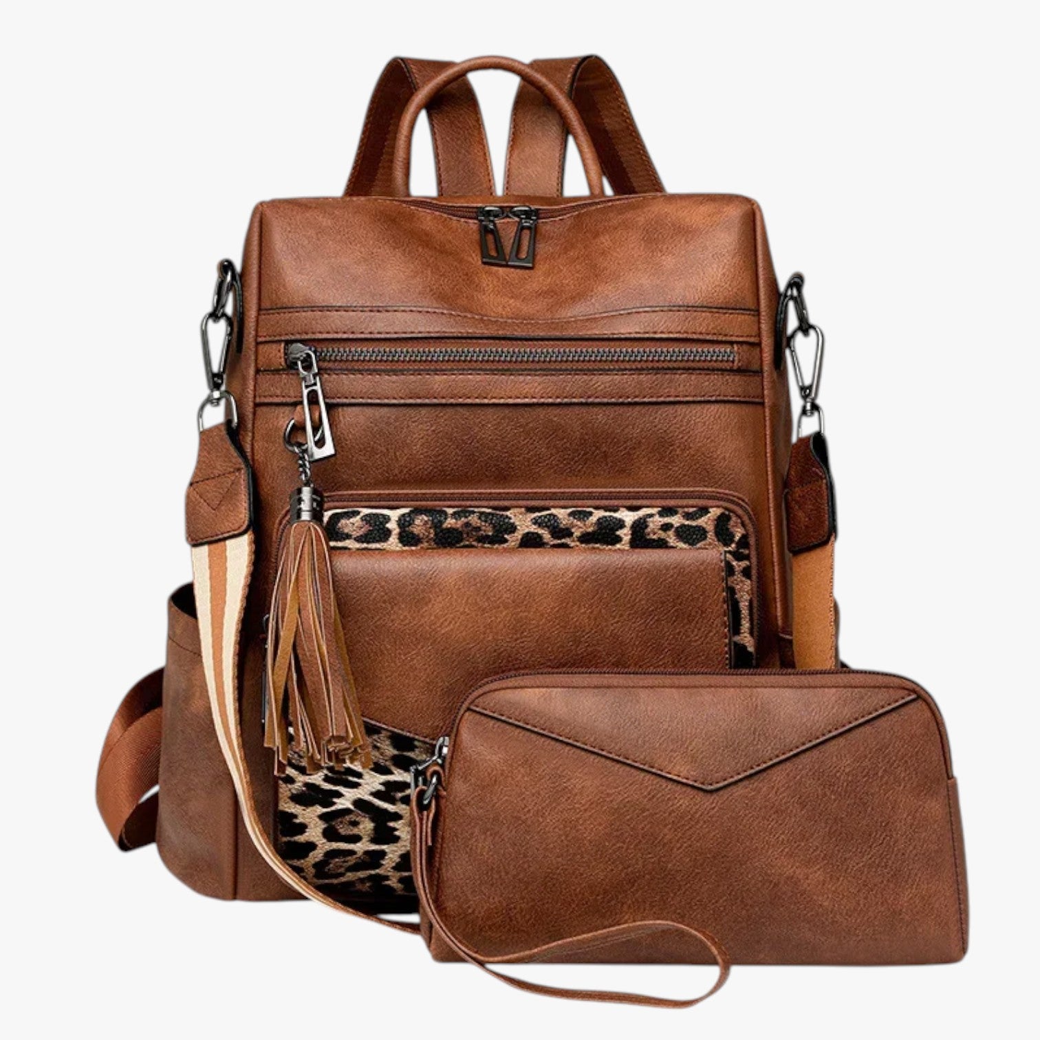 Bags : Rugzak Dames Groot van Echt Zwart Leer met Vakken voor Werk en Reizen in van Pantinoshop