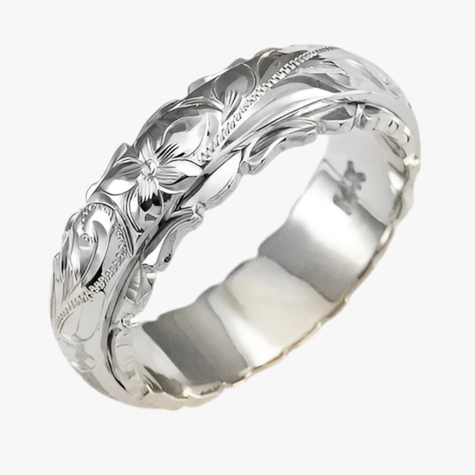 Ring : Ring Groen - 14K Gouden met Versierde Bloem in groen van Pantino