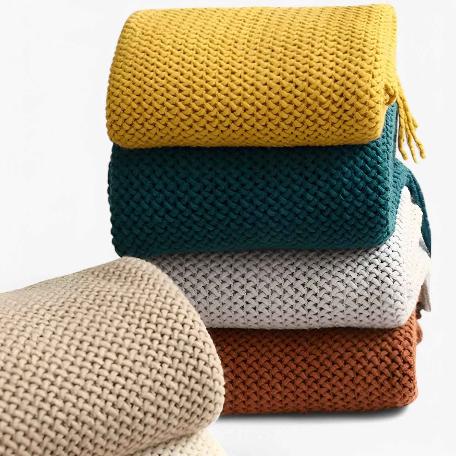 Home & Garden : Gezellig gebreid plaid - zacht, warm en stijlvol met franjes Heren in van Pantinoshop