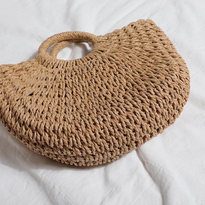Tassen : Rieten Mandtas Dames Beige - Handgeweven Strandtas in van Pantino
