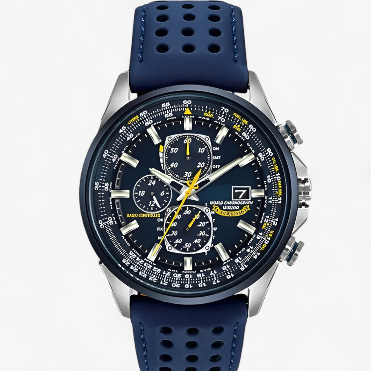 Heren Chronograaf Horloge MultiSteel 42mm – Staal Zilver, Blauwe Wijzerplaat