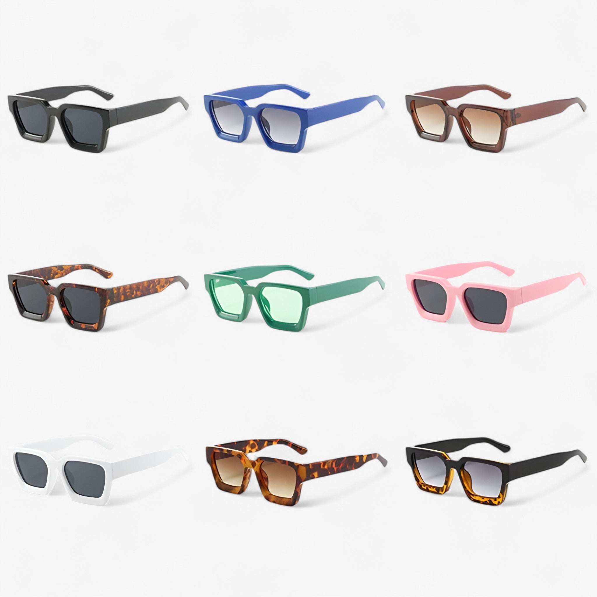 Sunglasses : Zonnebril Heren Vierkant Retro, Montuur Mat Zwart, Gepolariseerde Lenzen UV400 in van Pantinoshop