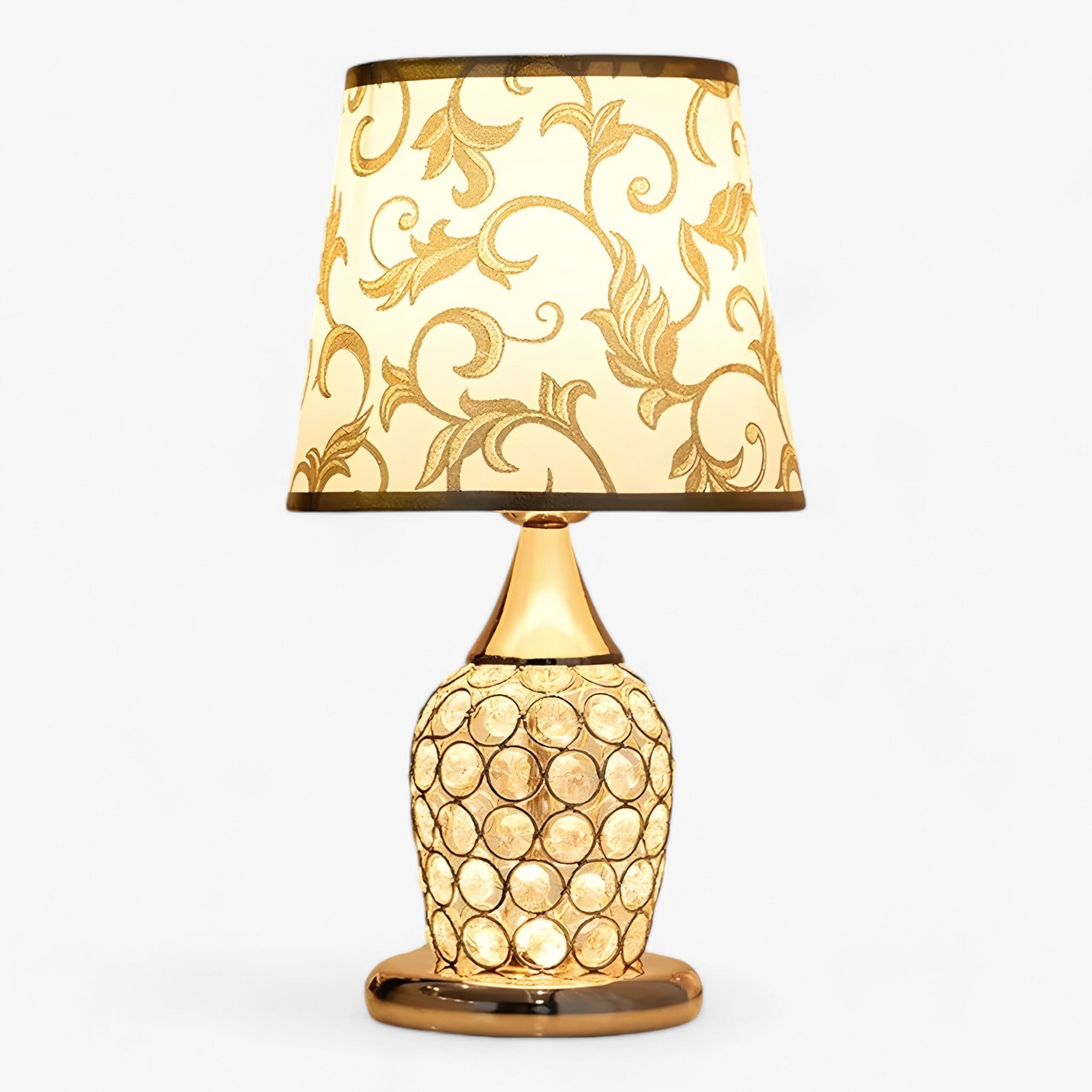 home & garden : EuroCrystal - Tafel Lamp van Kristal in Europese Stijl - Elegante en Romantische Decoratieve Verlichting voor Nachtkastje in C van Pantino