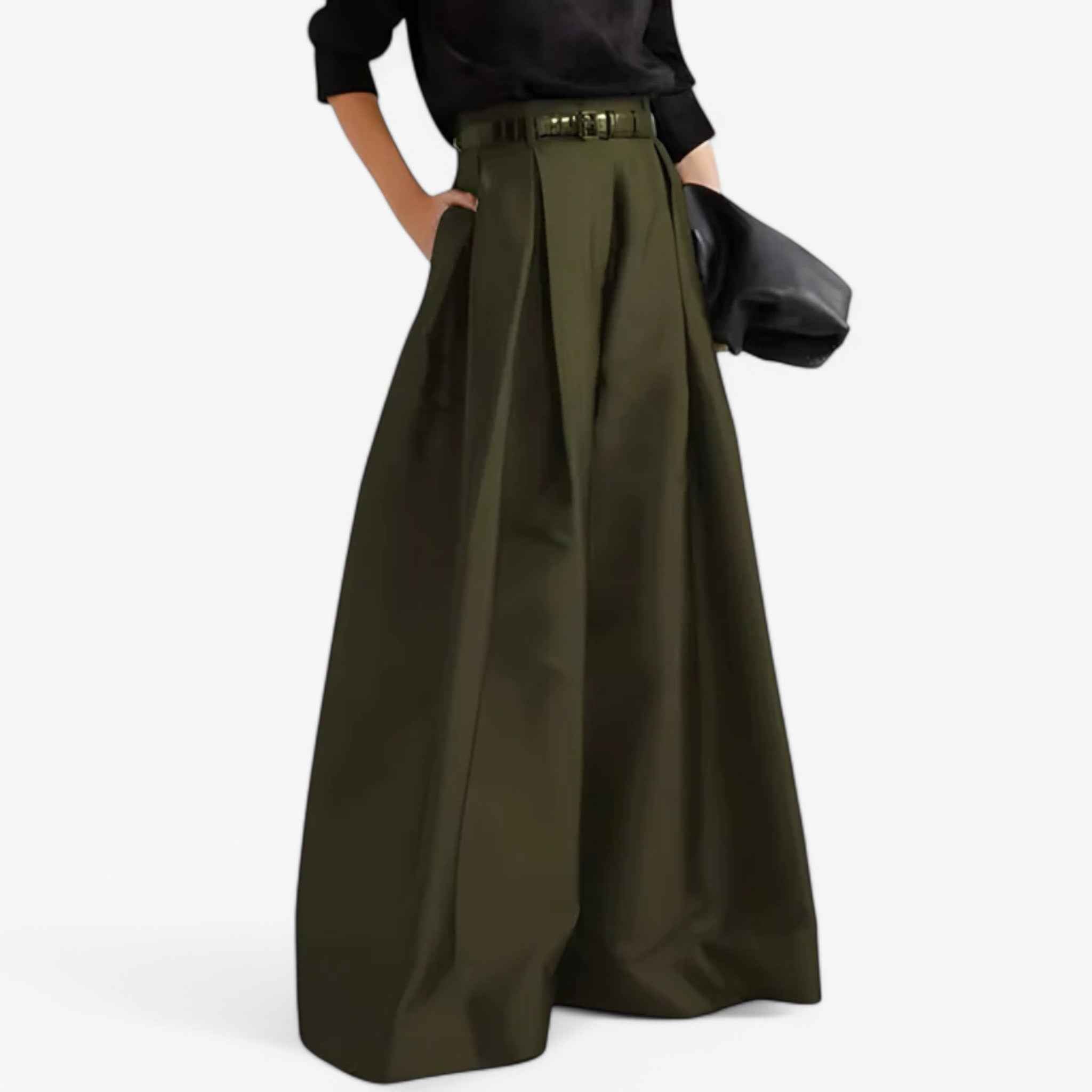 Pants : Zachte Damesbroek van Elastisch Katoen S-XL - Comfort en Stijl, Diverse Kleuren in Militair groen van Pantinoshop