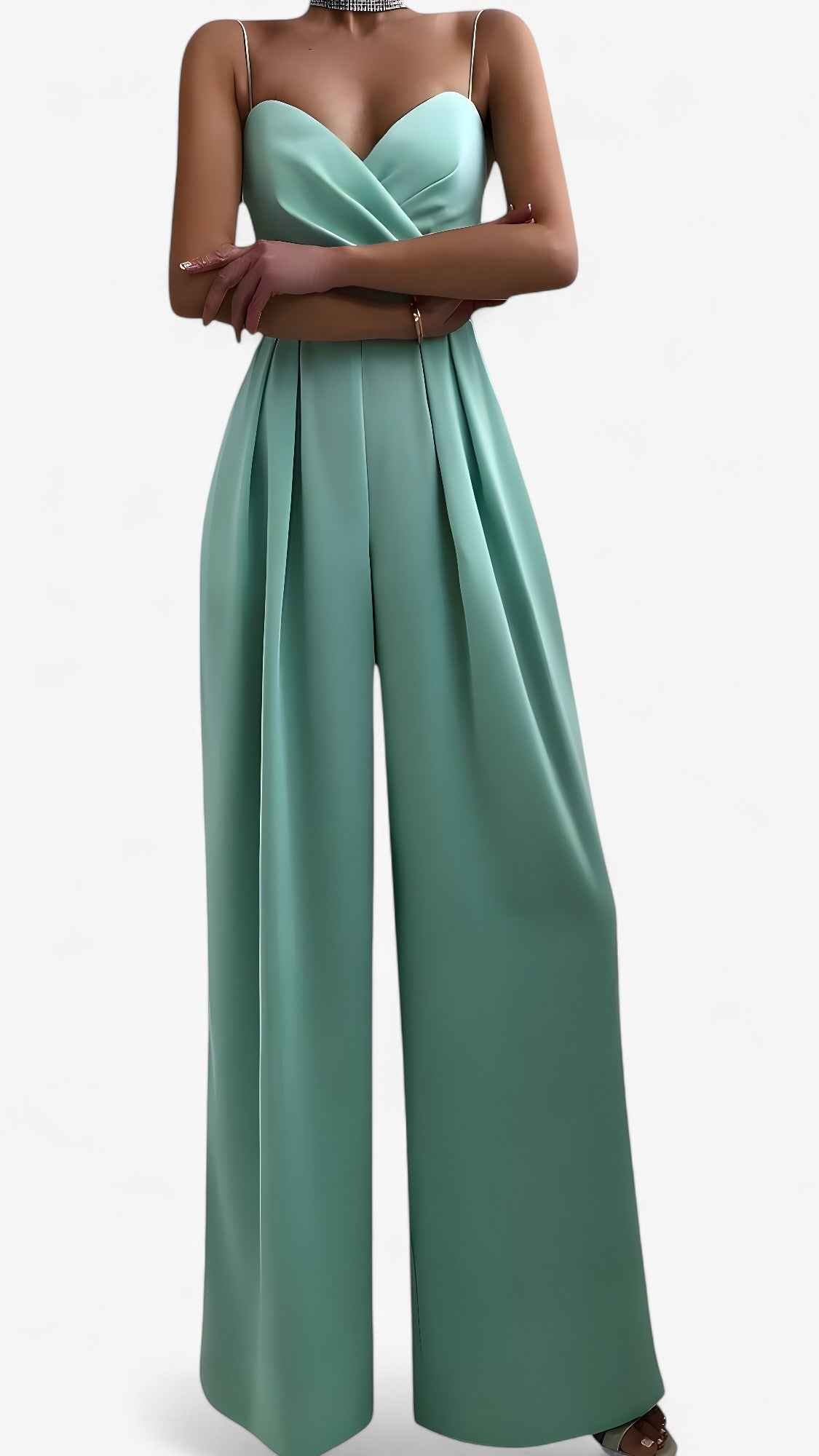 One-Pieces : Elegant dames jumpsuit met spaghettibandjes en zachte palazzobroek in van Pantinoshop