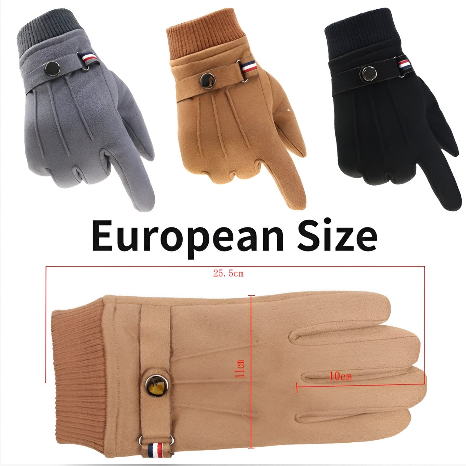 Winter Gloves : Handschoenen Grijs - Warme Suède Touchscreen Winterhandschoenen in van Pantino