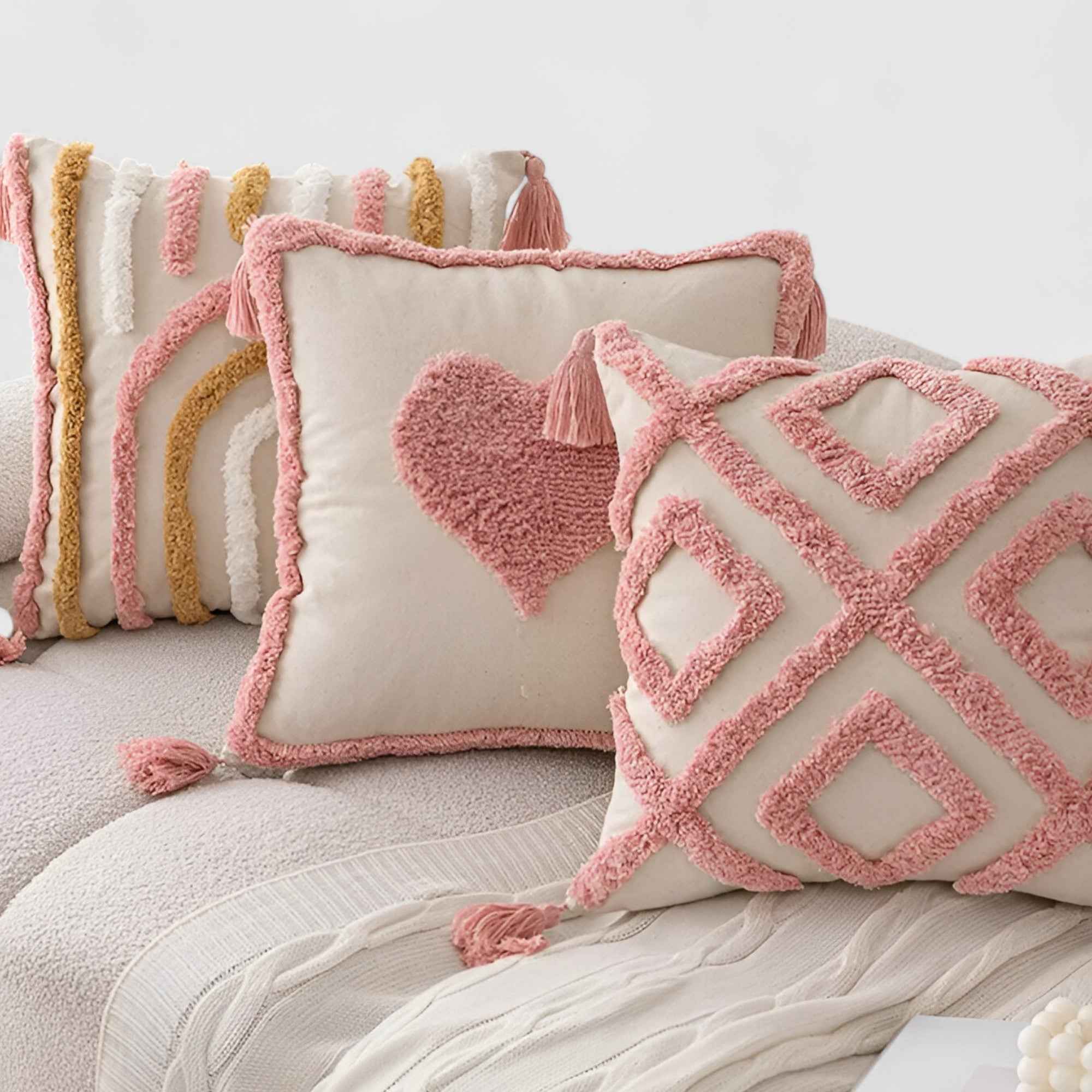 Decoratief Roze Fluwelen Gecapitonneerd Kussen