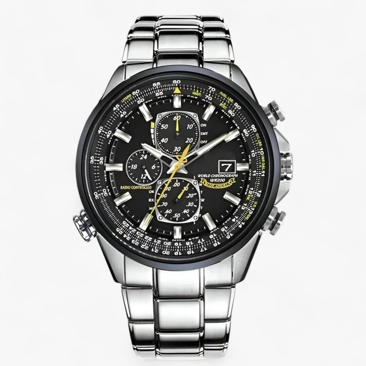 Heren Chronograaf Horloge MultiSteel 42mm – Staal Zilver, Blauwe Wijzerplaat