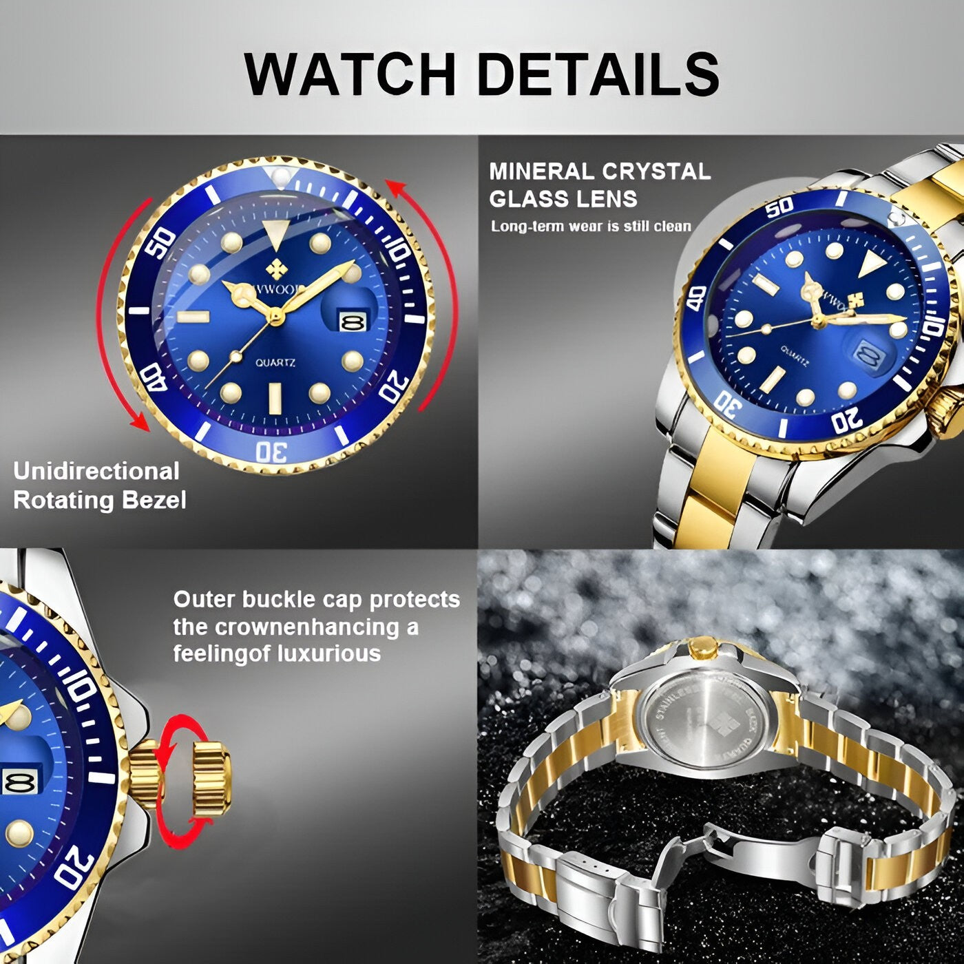 watches : Horloge Blauw - Luxe Roestvrijstalen in van Pantino