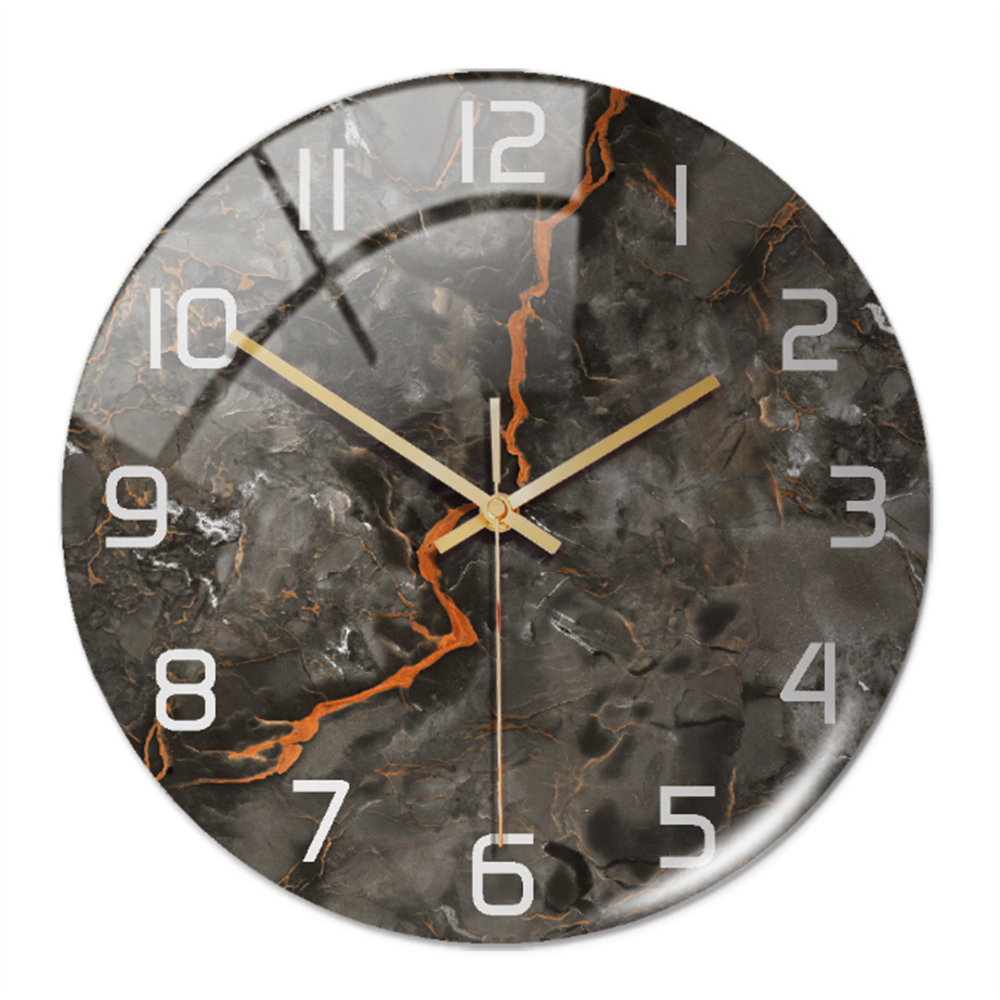Wandklok Stil Ø30cm, Wit Marmer Effect Moderne Luxe voor Woonkamer/Kantoor