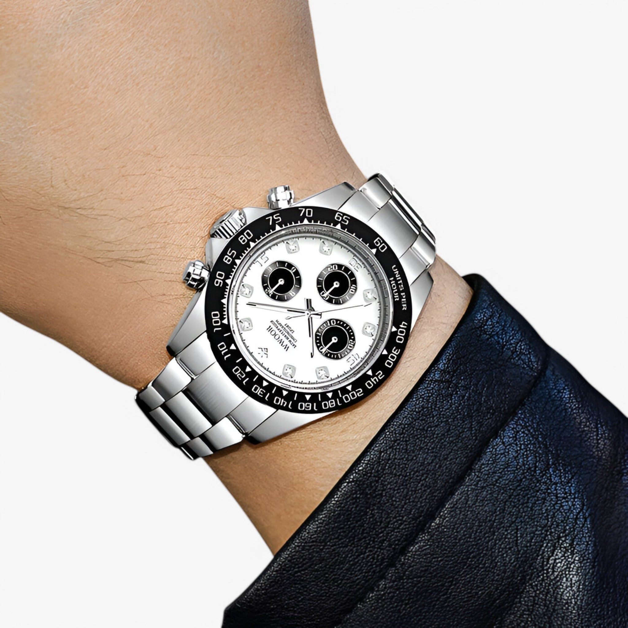 watches : Horloge Zwart Goud - Luxe Chronograafhorloge van Roestvrij Staal in van Pantino