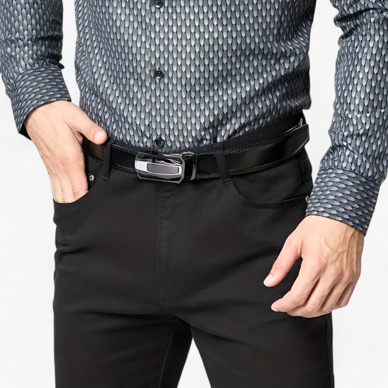 Men's Leather Belt : Leren Riem Zwart - Duurzame Echt Leren Riem voor Heren in van Pantino