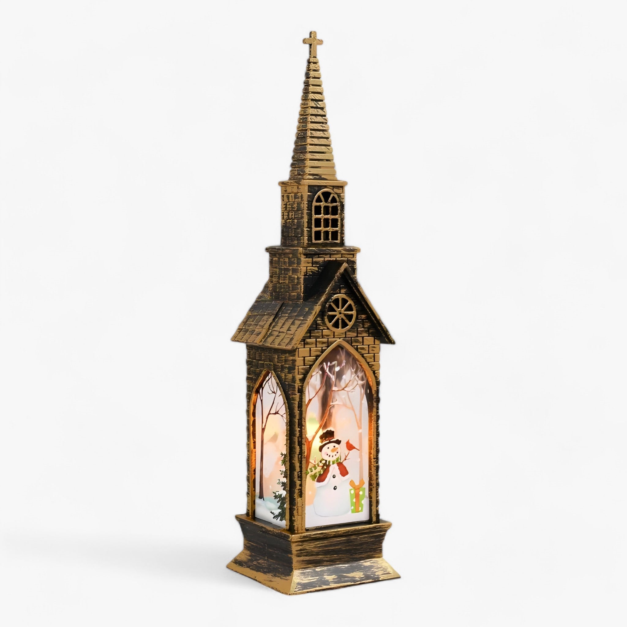 home & garden : Krisy Kerstman & Sneeuwpop Decoratieve LED Tafel Lantaarn - Fee Licht voor Kerst Decoratie in Sneeuwpop van Pantino