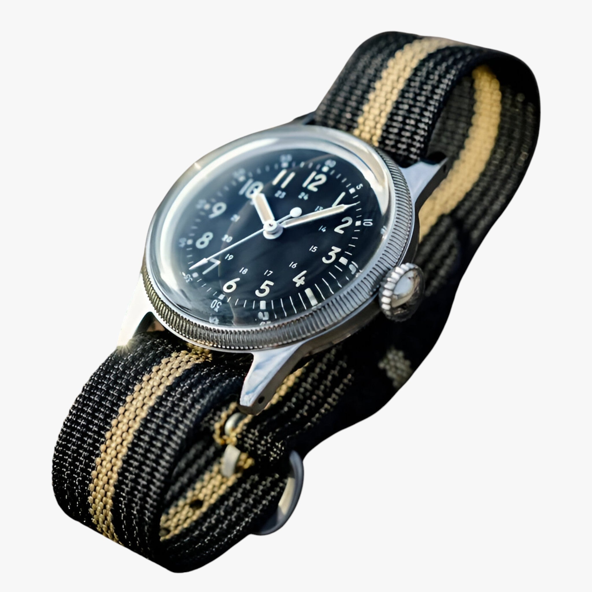 watches : Horloge Zwart Zilver - Precisie Vintage Militair in van Pantino