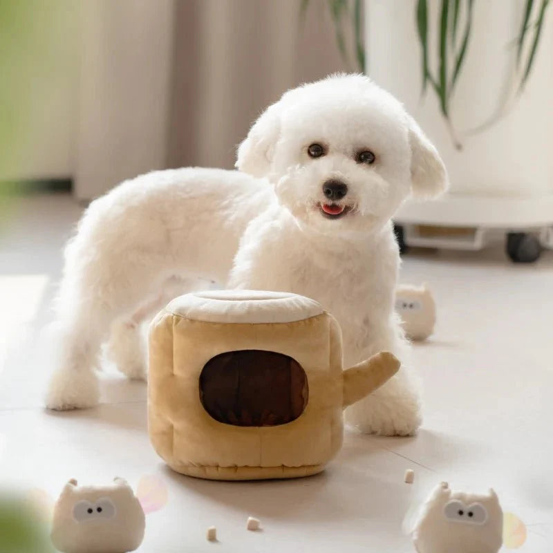 pets : Interactief Snuffelspel Hond Beige - Stimulerend Voerspeelgoed - Stof in van Pantino