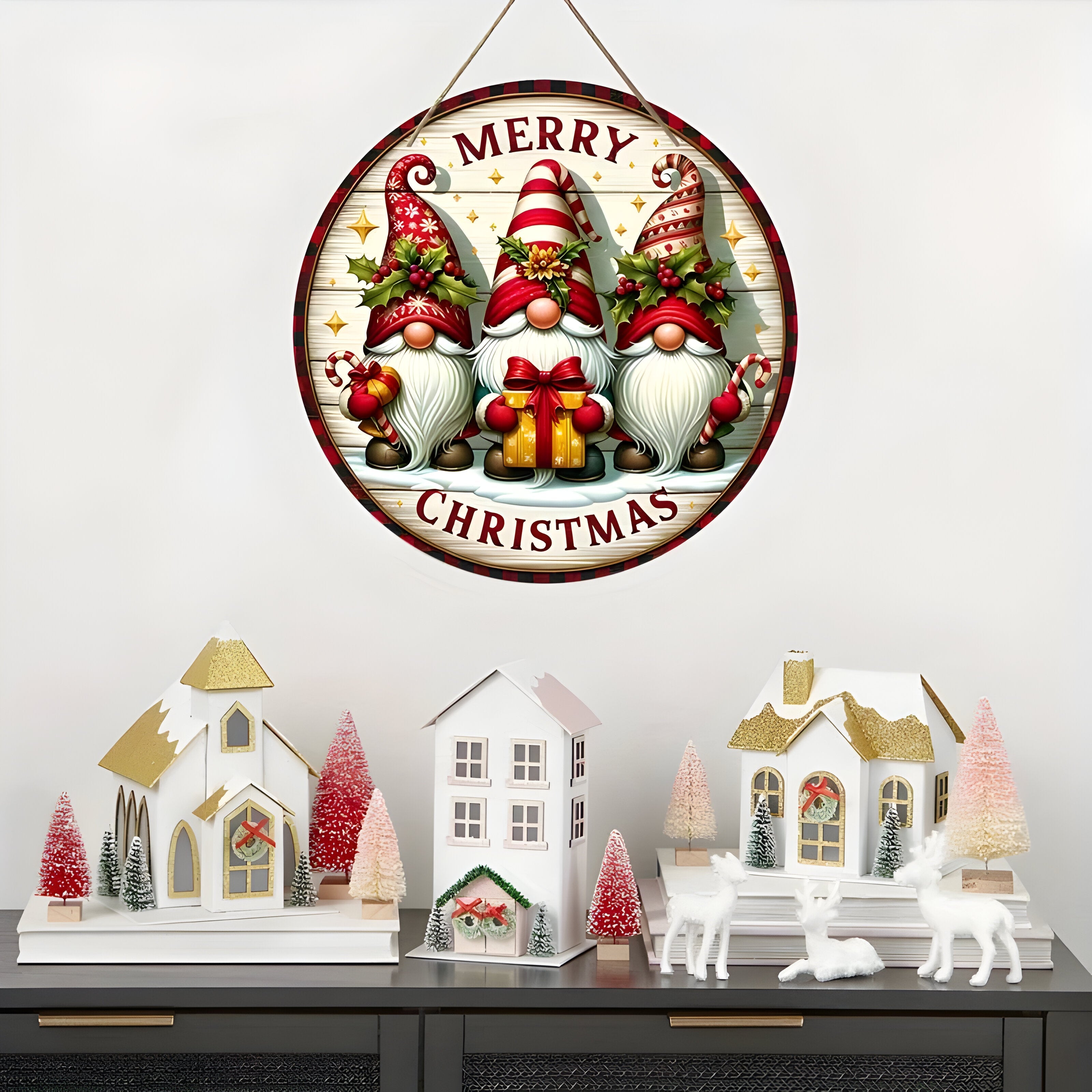 home & garden : Feestdecoratie van Emily - Houten Kerstgnom Paneel - Voeg een Fantasievolle Touch Toe in van Pantino