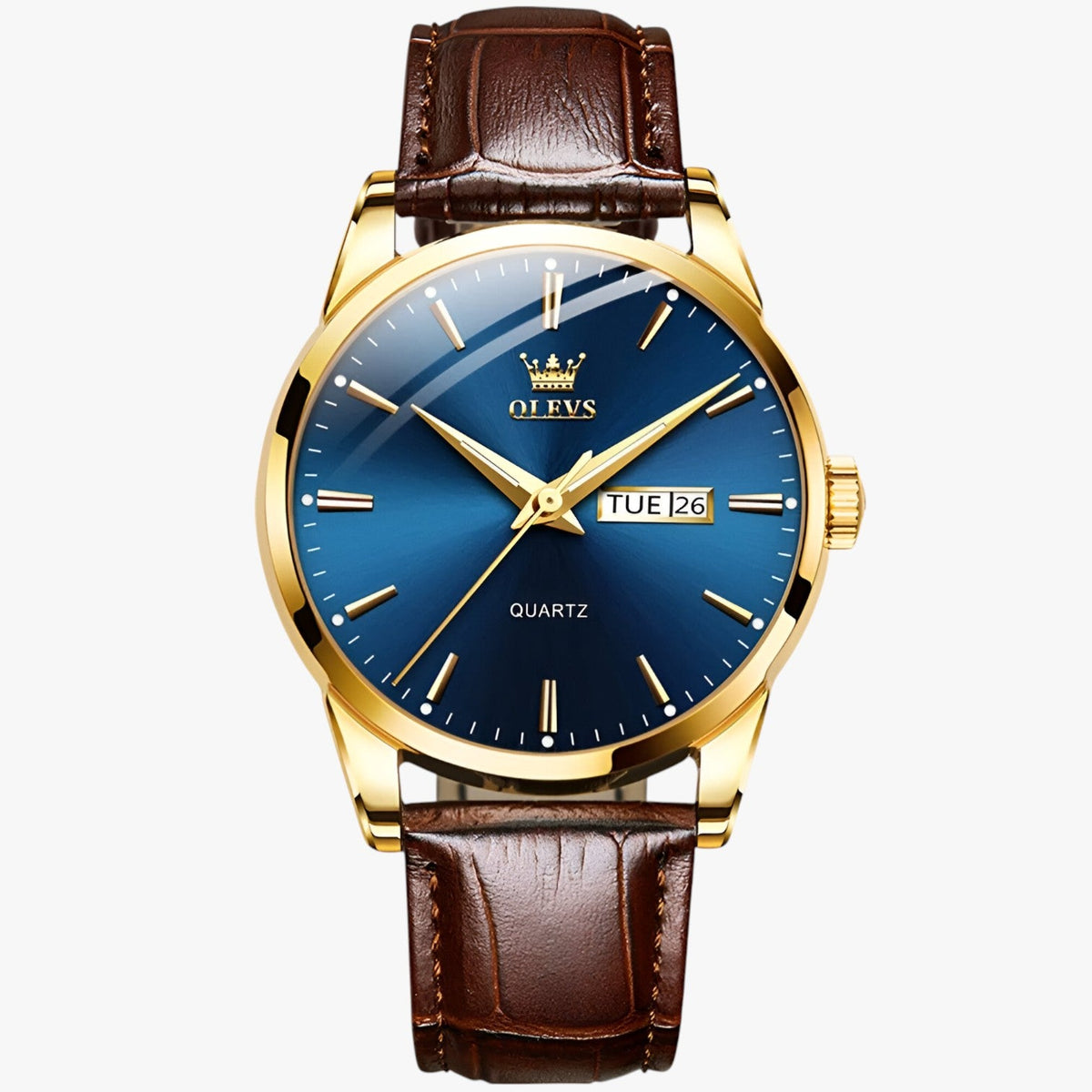 Heren Horloge Klassiek Slank van Echt Zwart Leer, Elegant en Waterdicht