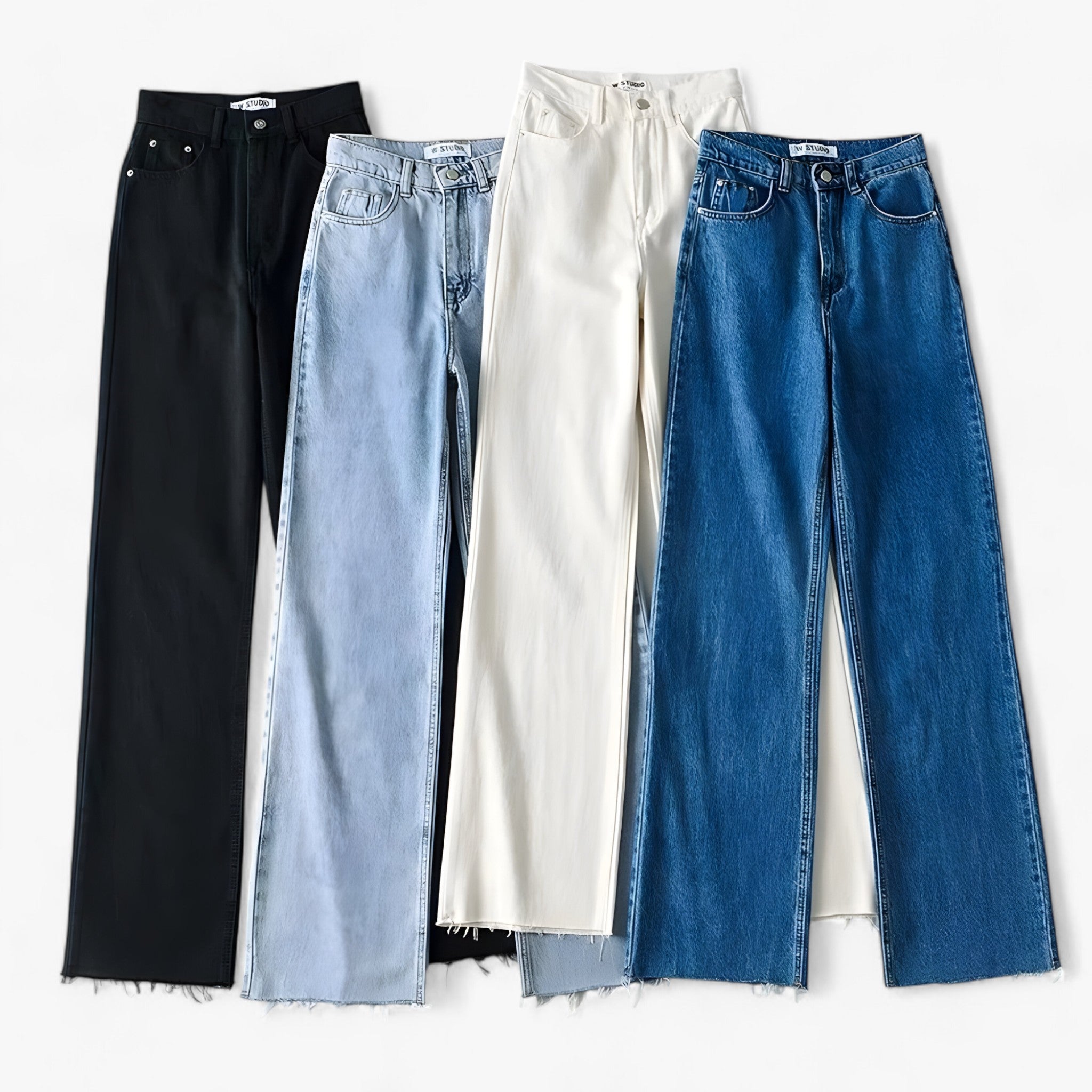 Pants : Broek met Wijde Pijpen - Eenvoudig en Elegant - Donkerblauw in van Pantino
