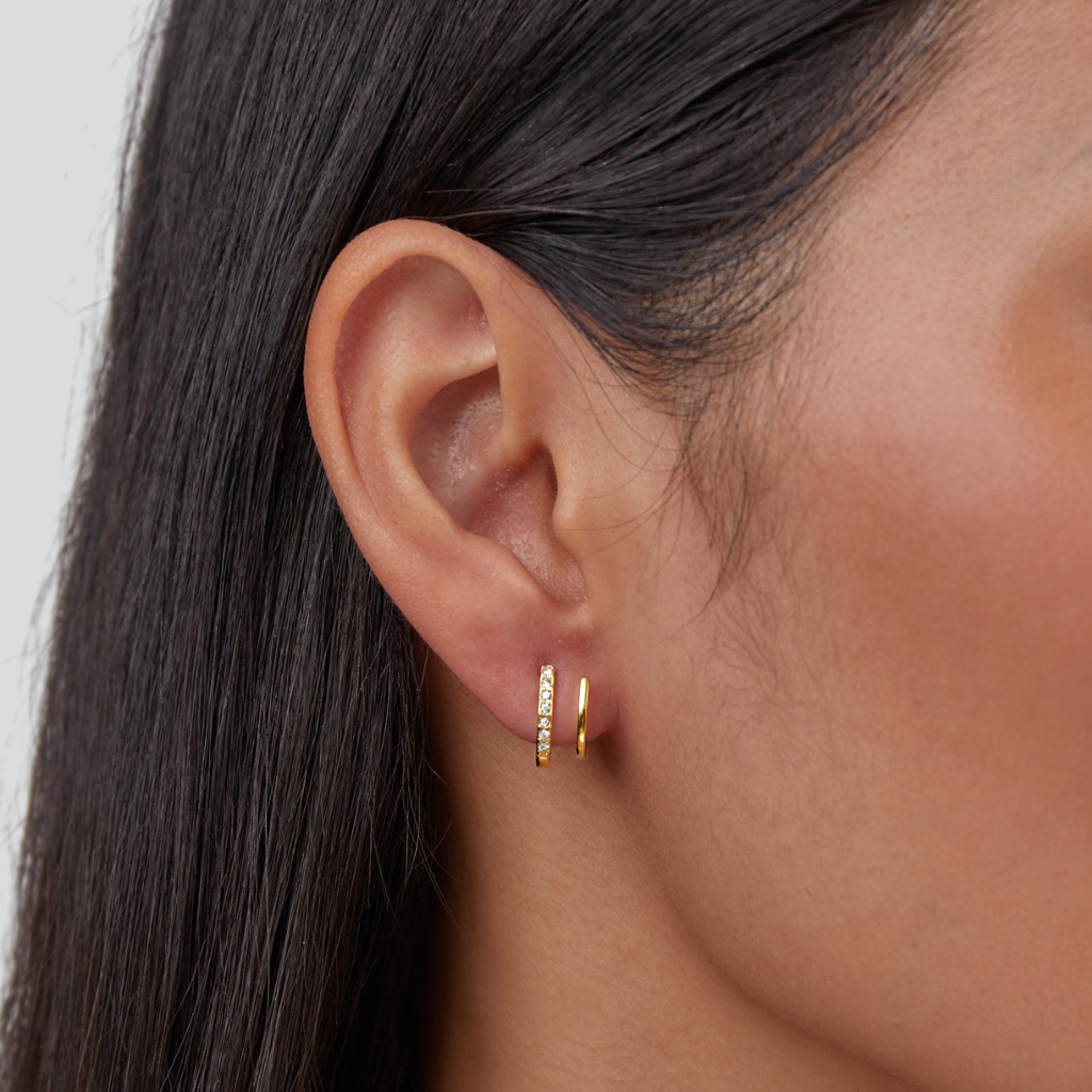 Earrings : Oorbellen Goud - 18K Crystal Claw Mini in van Pantino
