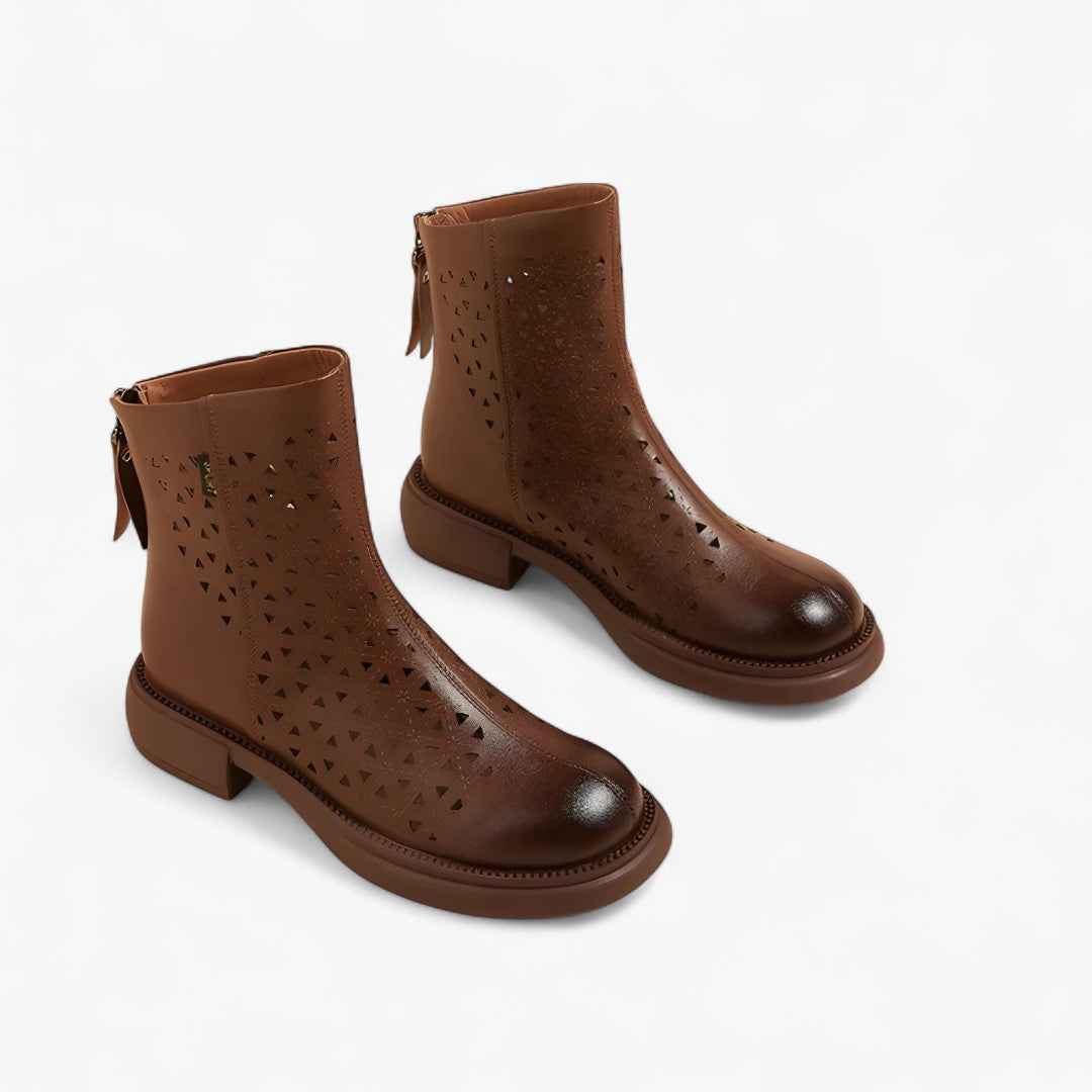 Shoes : Zomerlaarzen met geperforeerd platform en ritssluiting aan de achterkant in van Pantinoshop