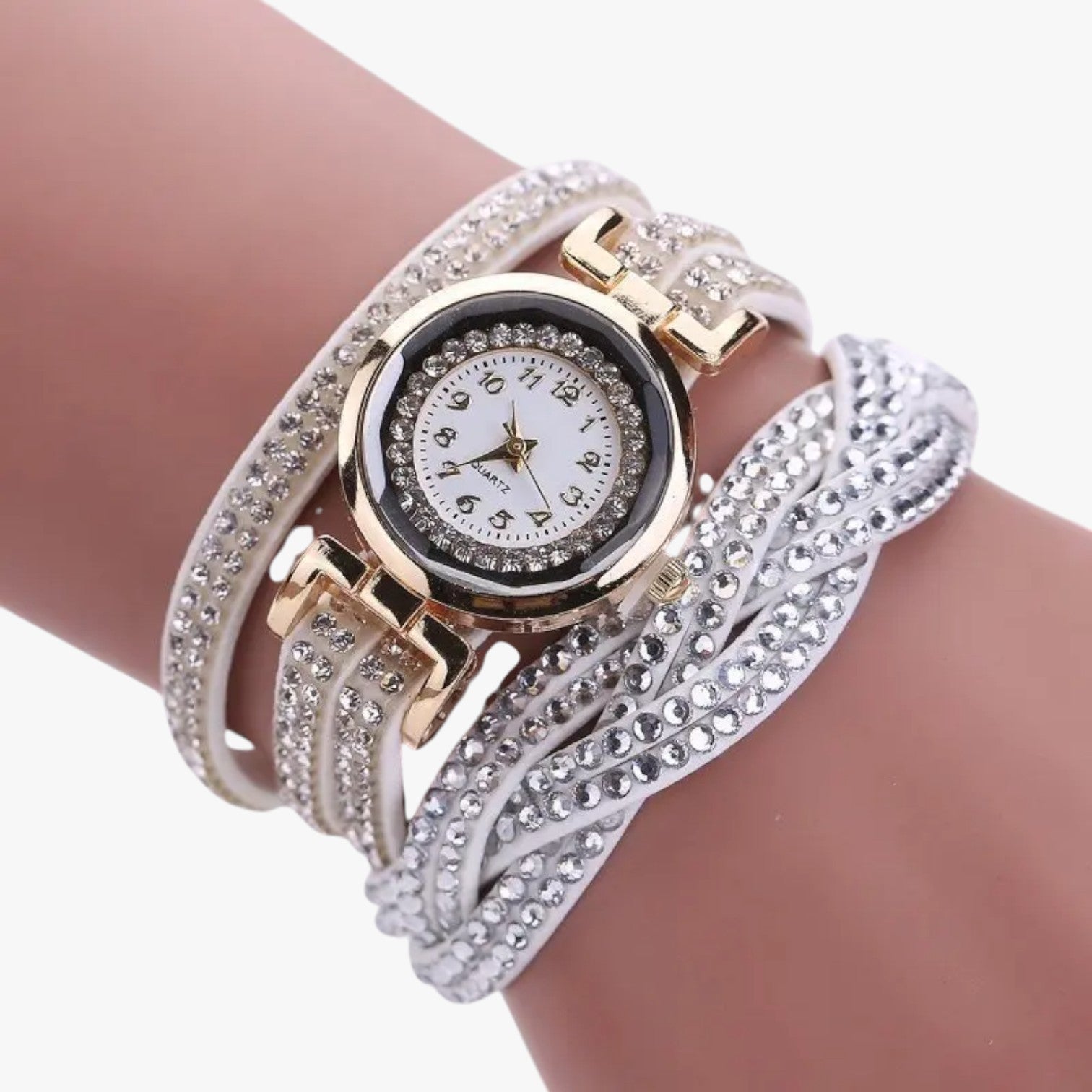 Dameshorloge Elegant met Lange Band van Echt Leer Zwart - Unieke Stijl