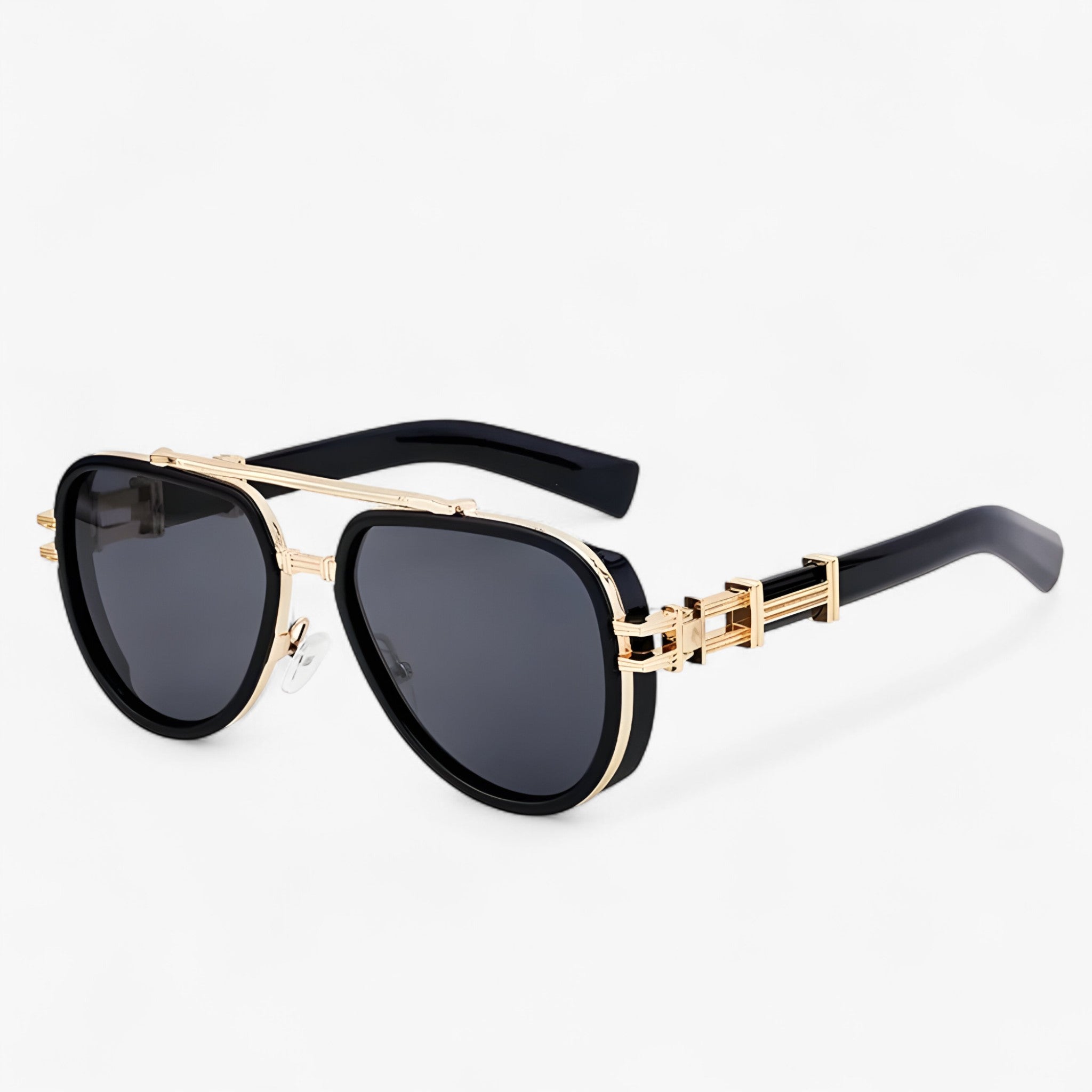 Sunglasses : Overdimensionale Steampunk Gepolariseerde Zonnebrillen - Helder Zwart in Zwart Goud Grijs van Pantino