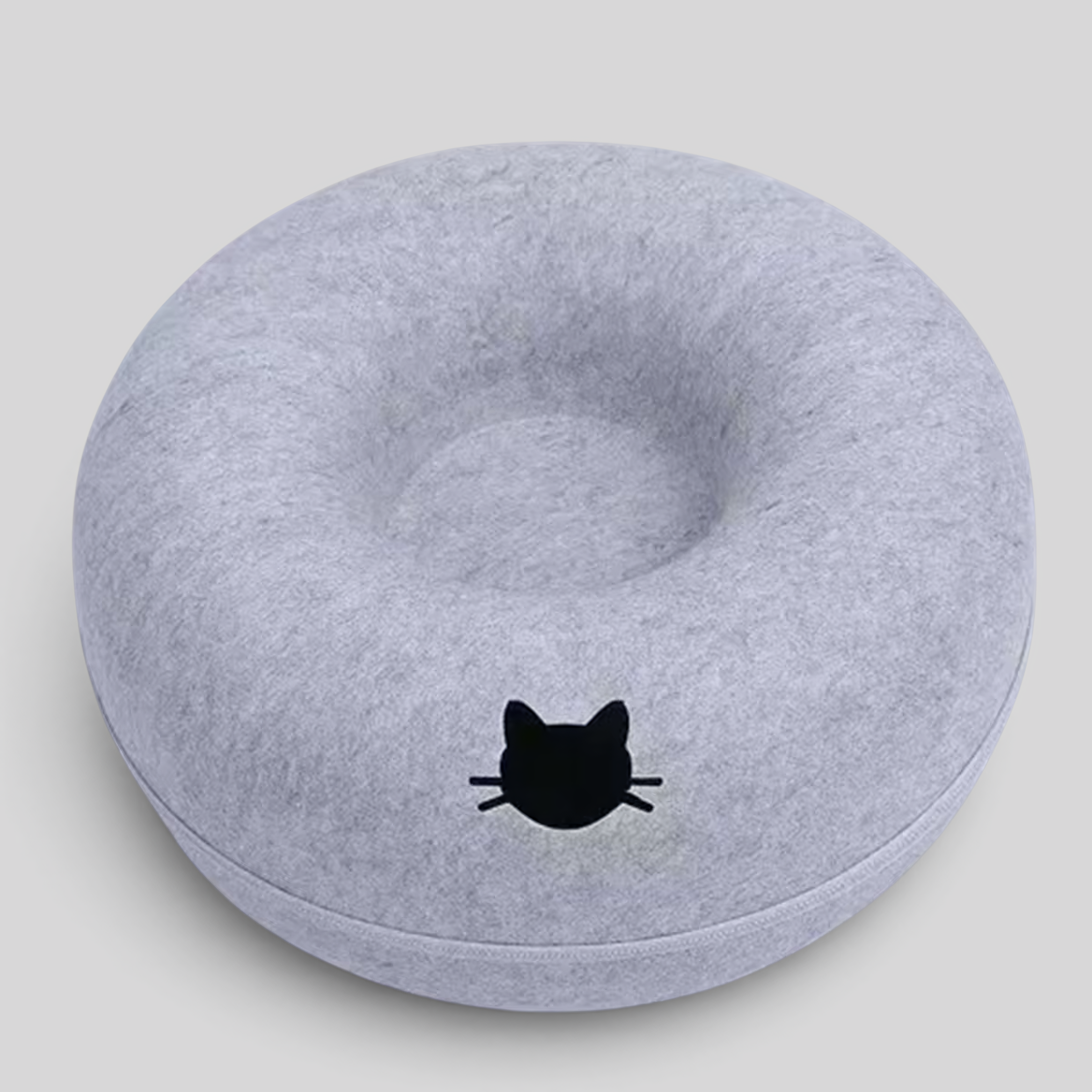 Ronde Kattenmand met Holletje en Rits – Vilten Kattenbed 50 of 60 cm