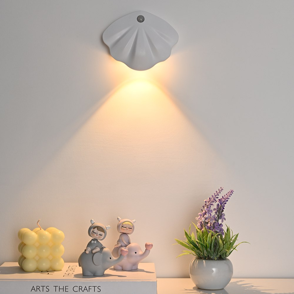 Bewegingssensor Lamp – Schelp Design, USB Oplaadbaar