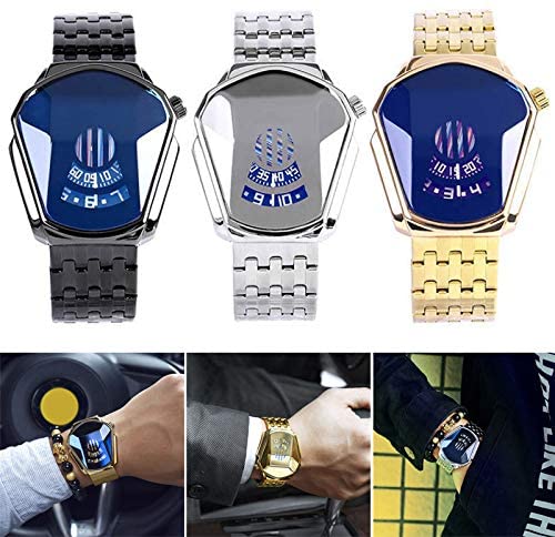 watches : Heren Horloge Blauw Goud - Luxe Diamant Stijl Polshorloge in van Pantino