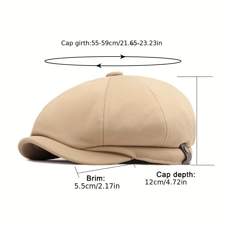 Octagonal Cap : Outdoor Hoed Mannelijke Britse Retro Mode Achthoekige Cap Casual Cap Heren - Zwart in van Pantino