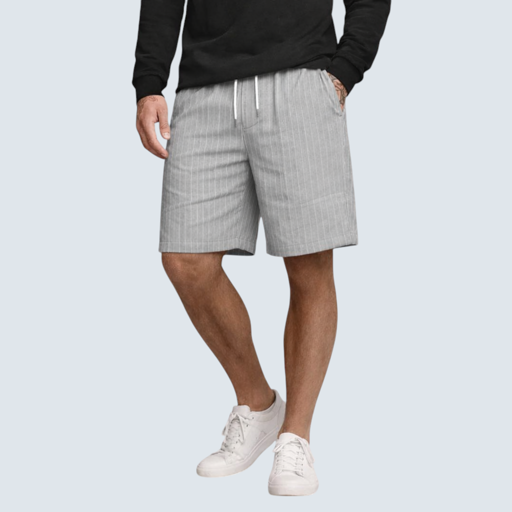 Heren shorts : Heren Linnen Shorts Ademend - Relaxte Zomerstijl in Grijs van Pantinoshop