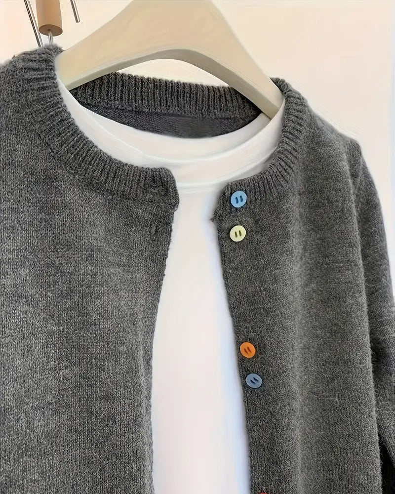Cardigan : Relaxed-fit effen vest met lange mouwen in van Pantinoshop