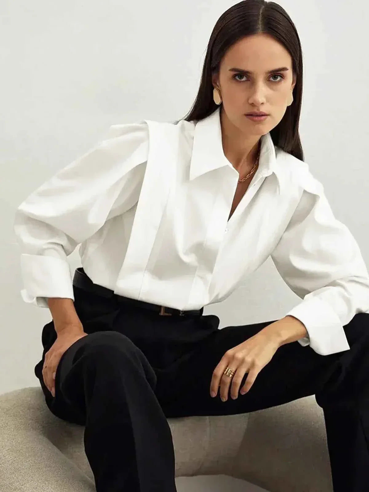 Dames boxy blouse met meerdere knopen, diverse kleuren