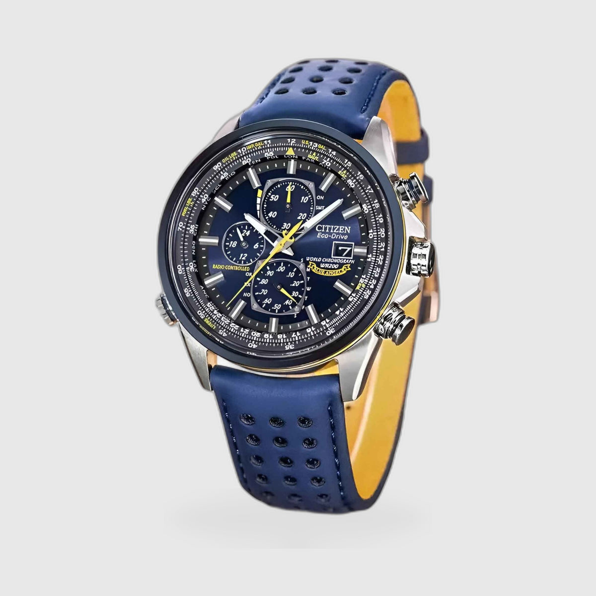 Heren Chronograaf Horloge MultiSteel 42mm – Staal Zilver, Blauwe Wijzerplaat
