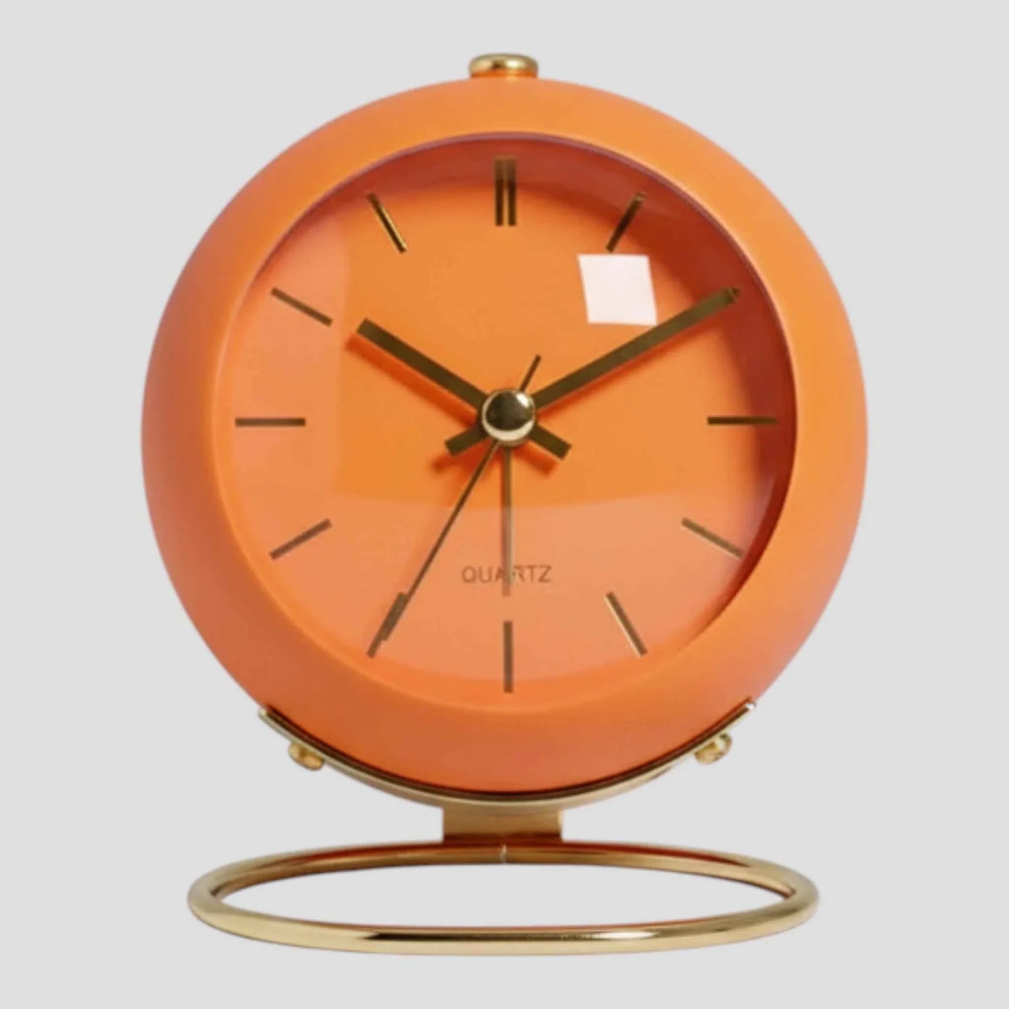 Horloges : Stille Kwarts Bureauwekker - Vintage Tafelklok voor Slaapkamer/Kantoor in Oranje van Pantinoshop