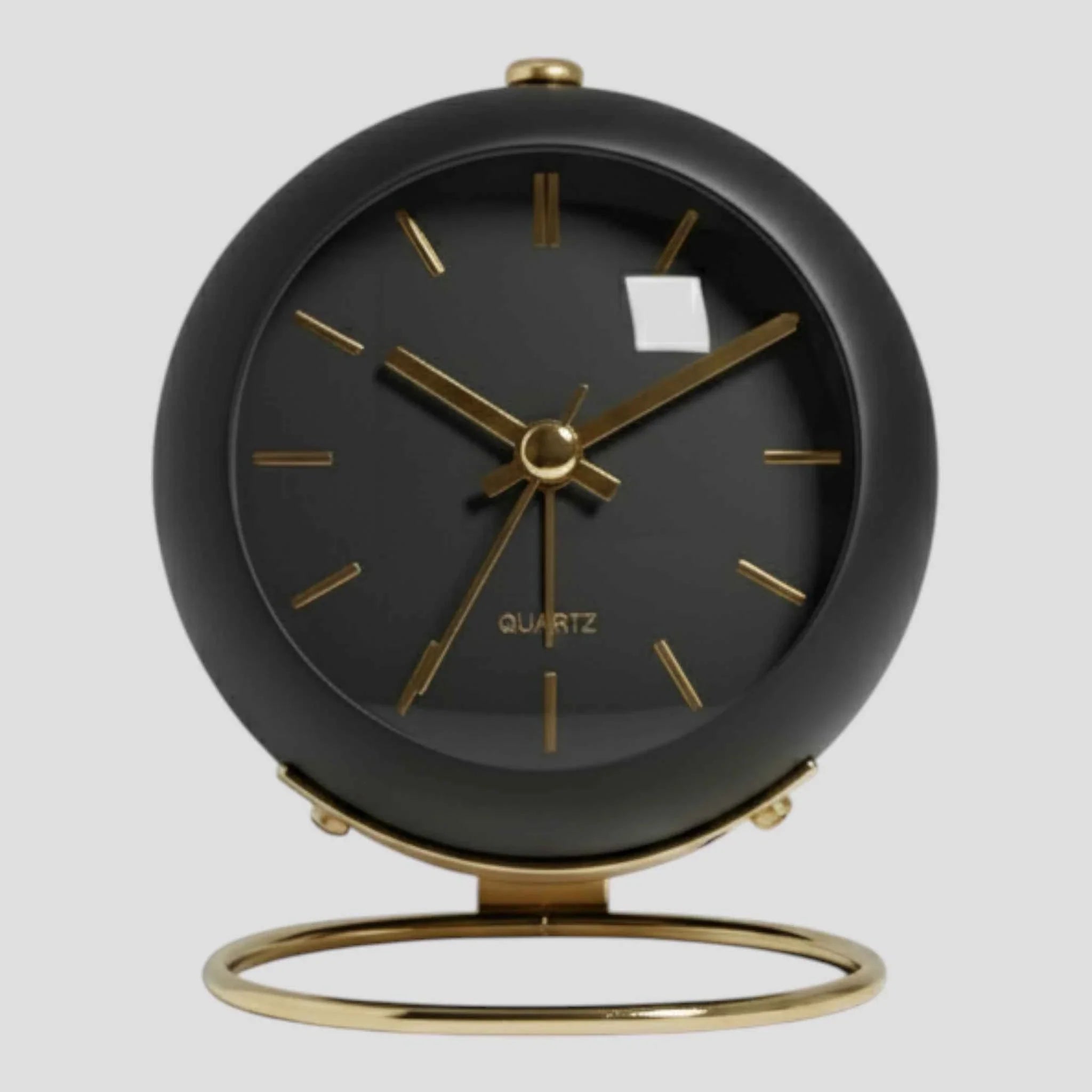 Horloges : Stille Kwarts Bureauwekker - Vintage Tafelklok voor Slaapkamer/Kantoor in Zwart van Pantinoshop