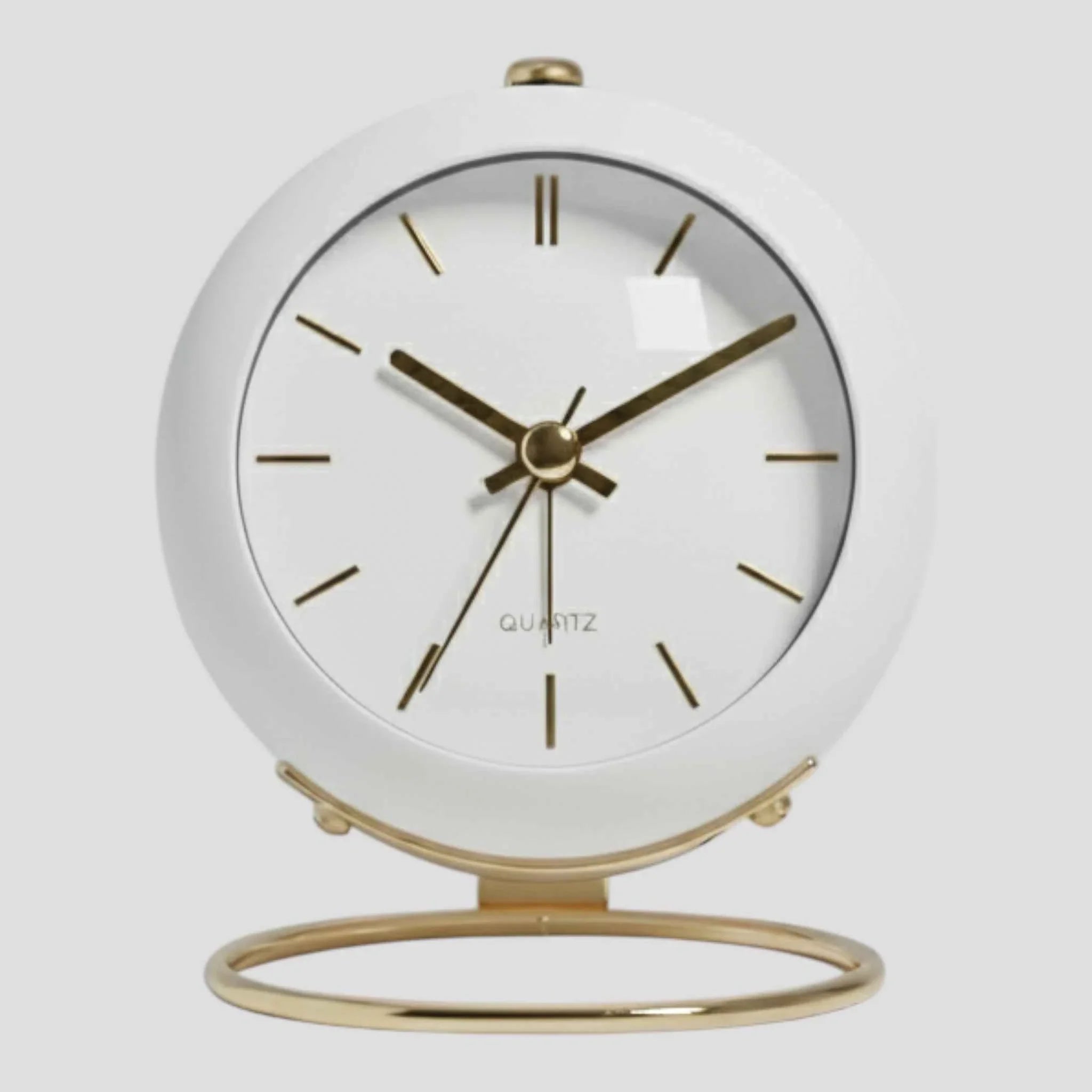 Horloges : Stille Kwarts Bureauwekker - Vintage Tafelklok voor Slaapkamer/Kantoor in Blanco van Pantinoshop