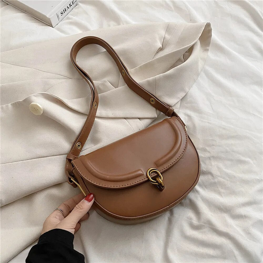 bags : Mini Schoudertas Dames - Klepsluiting Gladde Textuur - PU-Leer in Khaki donker van Pantino