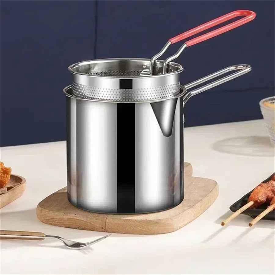 Home & Garden > Kitchen & Dining : Mini Frituurpan 1200ML RVS met Zeef voor Thuisgebruik in van Belro