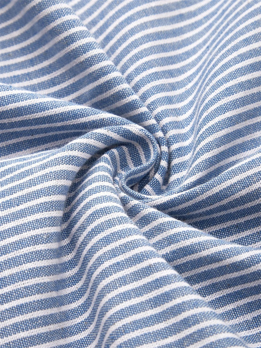 Damesjur : Dames Midi Jurk met Strepen en Knoopdetails - Comfortabele Pasvorm in van Pantinoshop