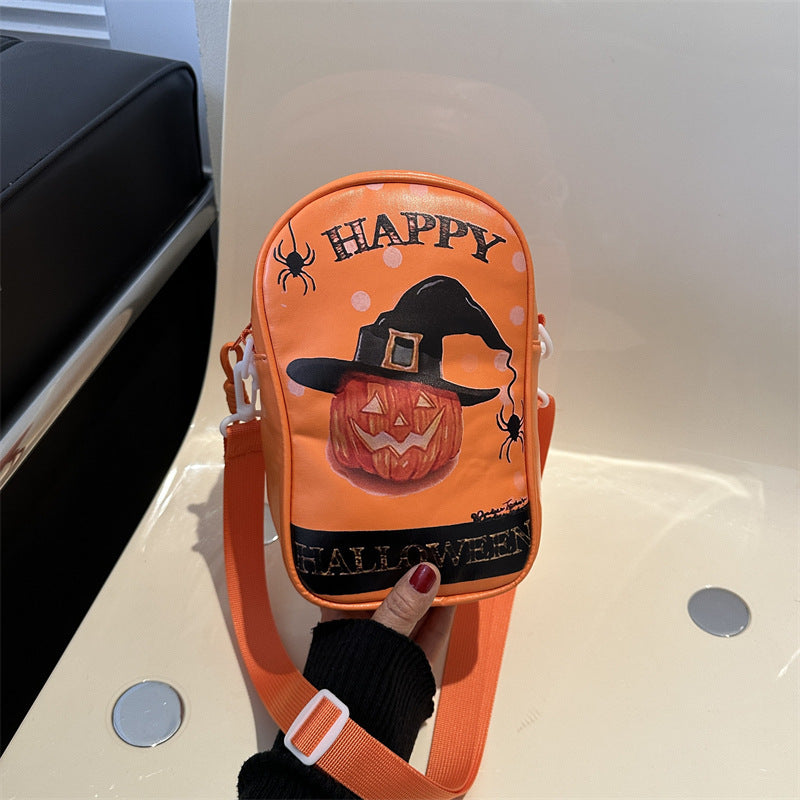 Gifts – Seasonal – Halloween : Halloween Schoudertas Dames - Compacte Pompoen PU Tas in van Loranza