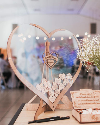 home & garden : Hartvormig Gastenboek - Herinneringen Feesten Bruiloft Cadeau - Papier in van Pantino