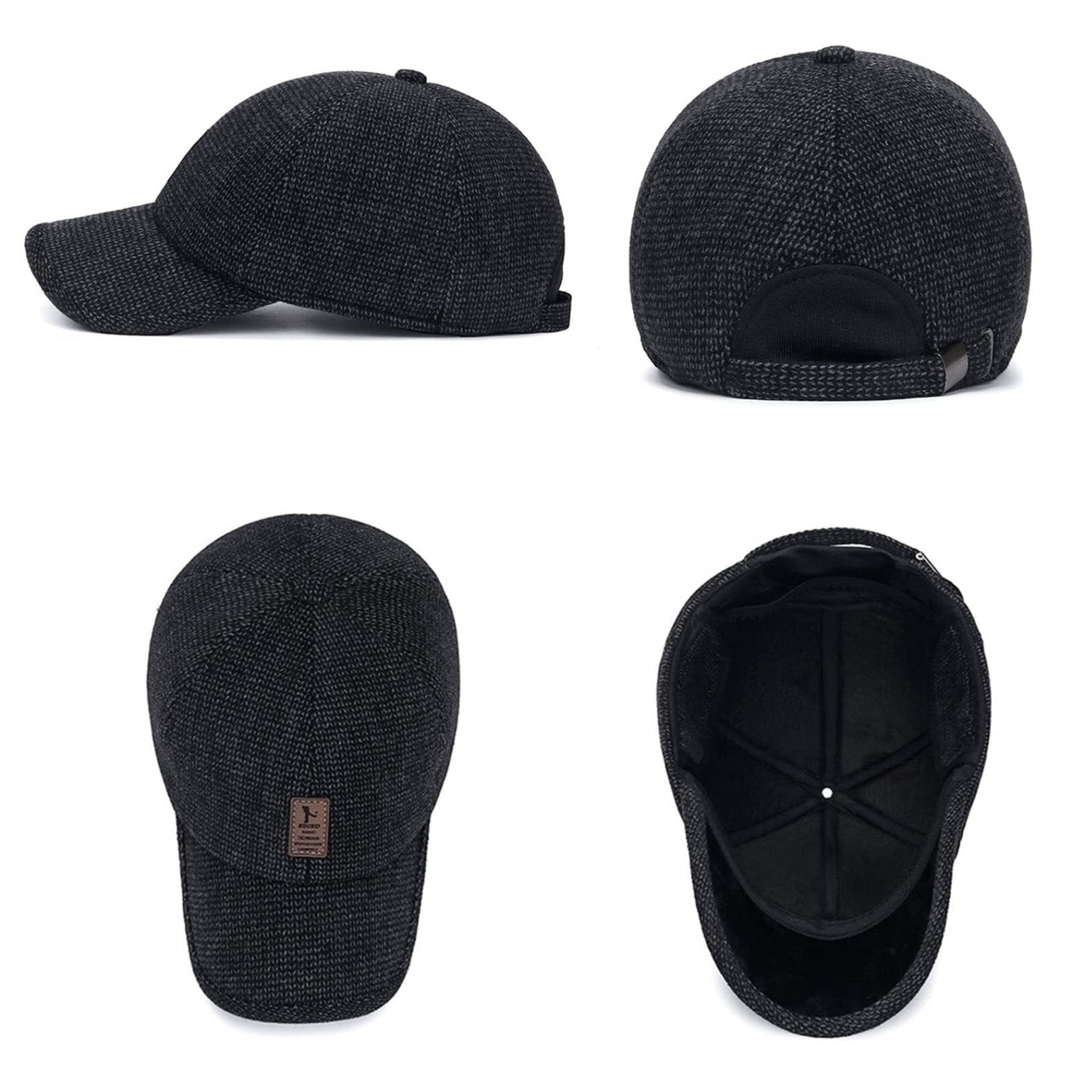 Baseball Cap : SnapHat - Gebreide Winter Baseballpet Donkergrijs in van Pantino