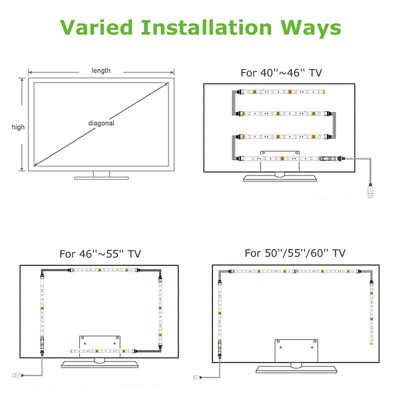 TV Achtergrondverlichting LED Strip – 16 Kleuren, USB