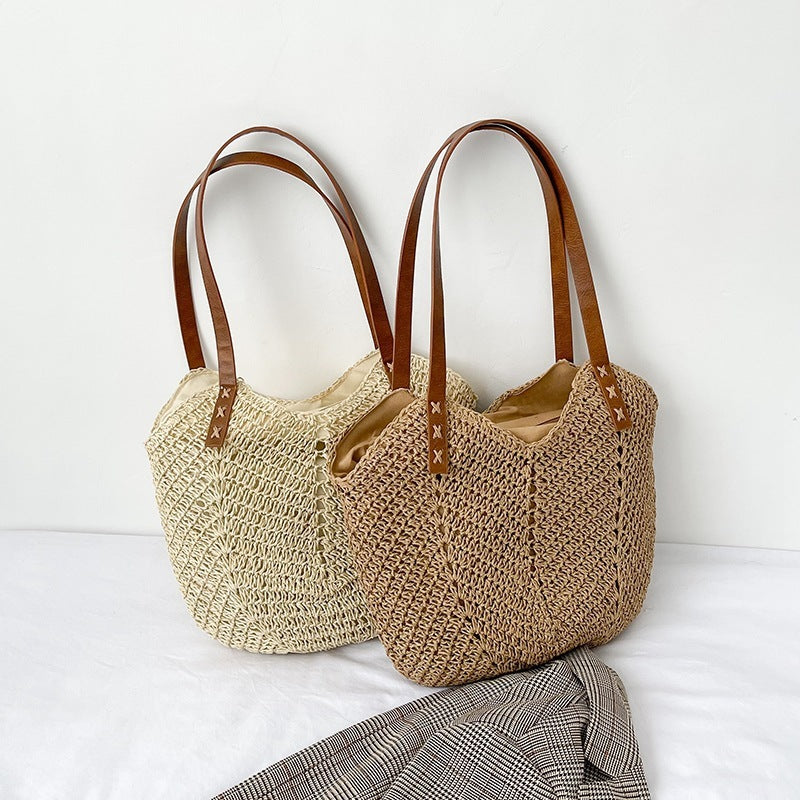 bags : Strand Hol Gevlochten Monofilament Tas - Khaki in van Pantino