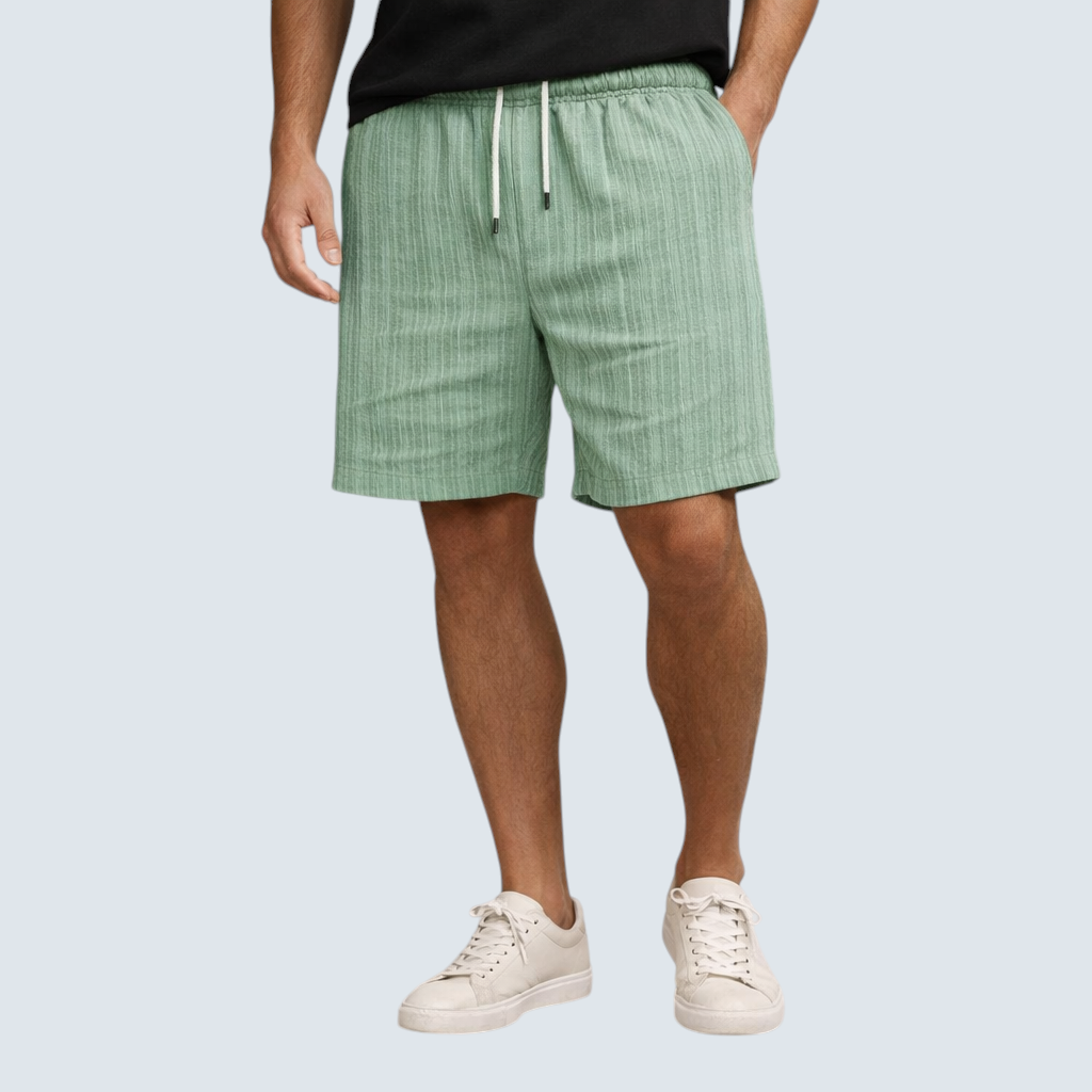 Heren shorts : Heren Linnen Shorts Ademend - Relaxte Zomerstijl in Licht Groen van Pantinoshop