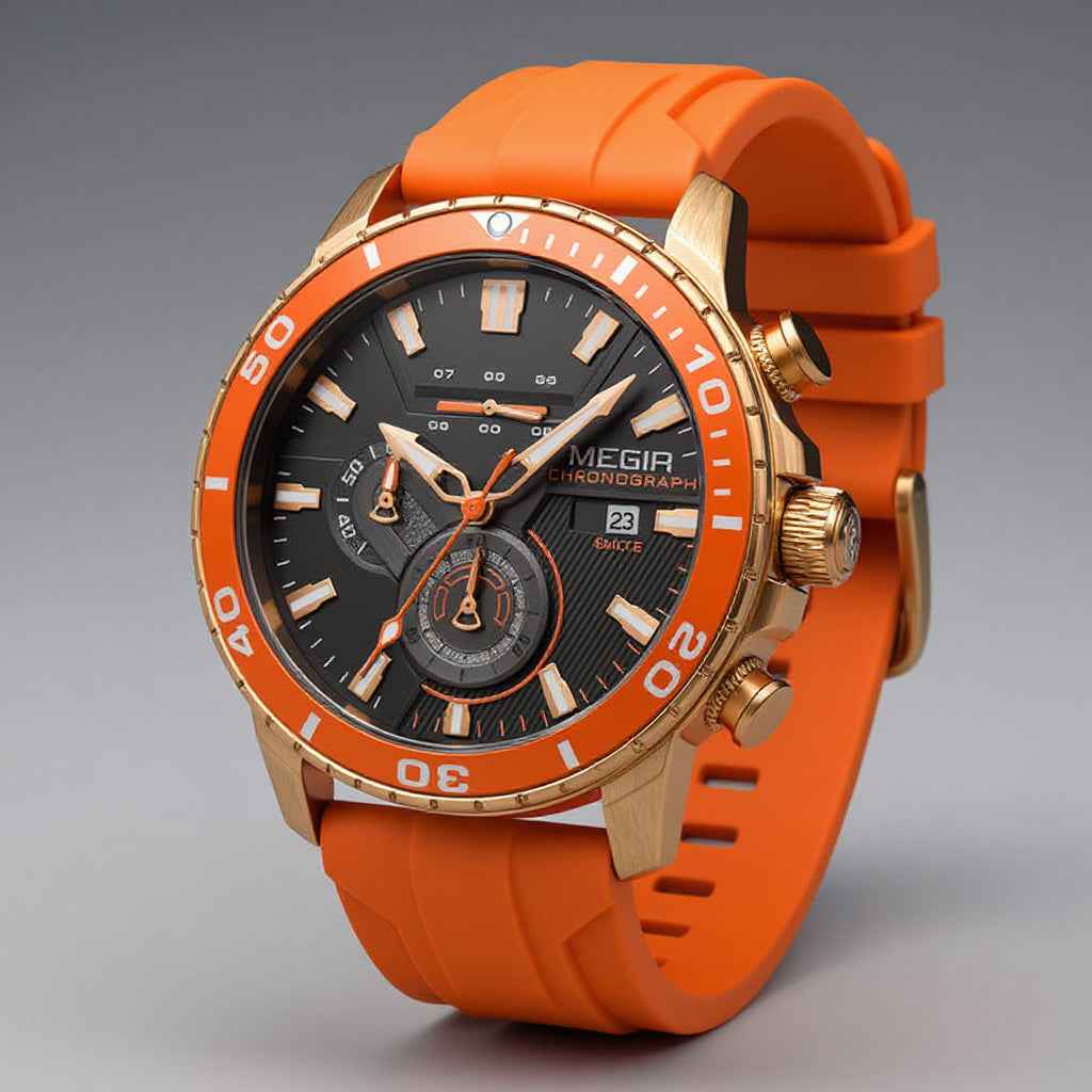 Herenhorloge met chronograaf, keramische lunette en waterdichte band